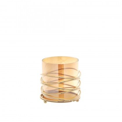 Castial Metal / Vidro Ondas 11X11X11cm