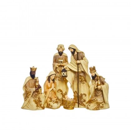 Prespio Natal Dourado 6 Peas 24.5X15X25cm