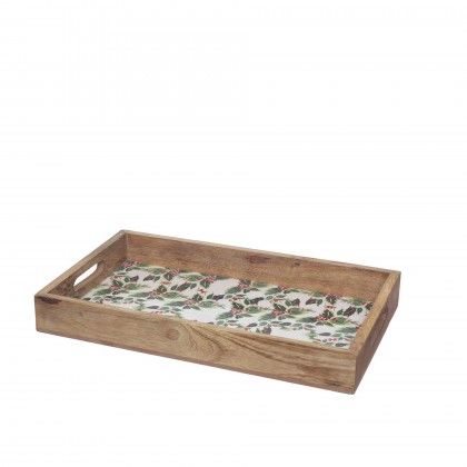 Tabuleiro Azevinho Madeira 40X25X5cm