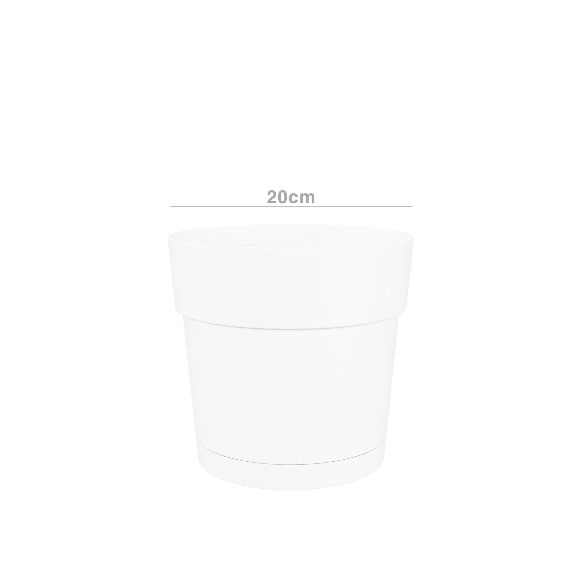 Vaso Capri Largo Com Reserva Água Ø19.5X18.4cm 4L Branco