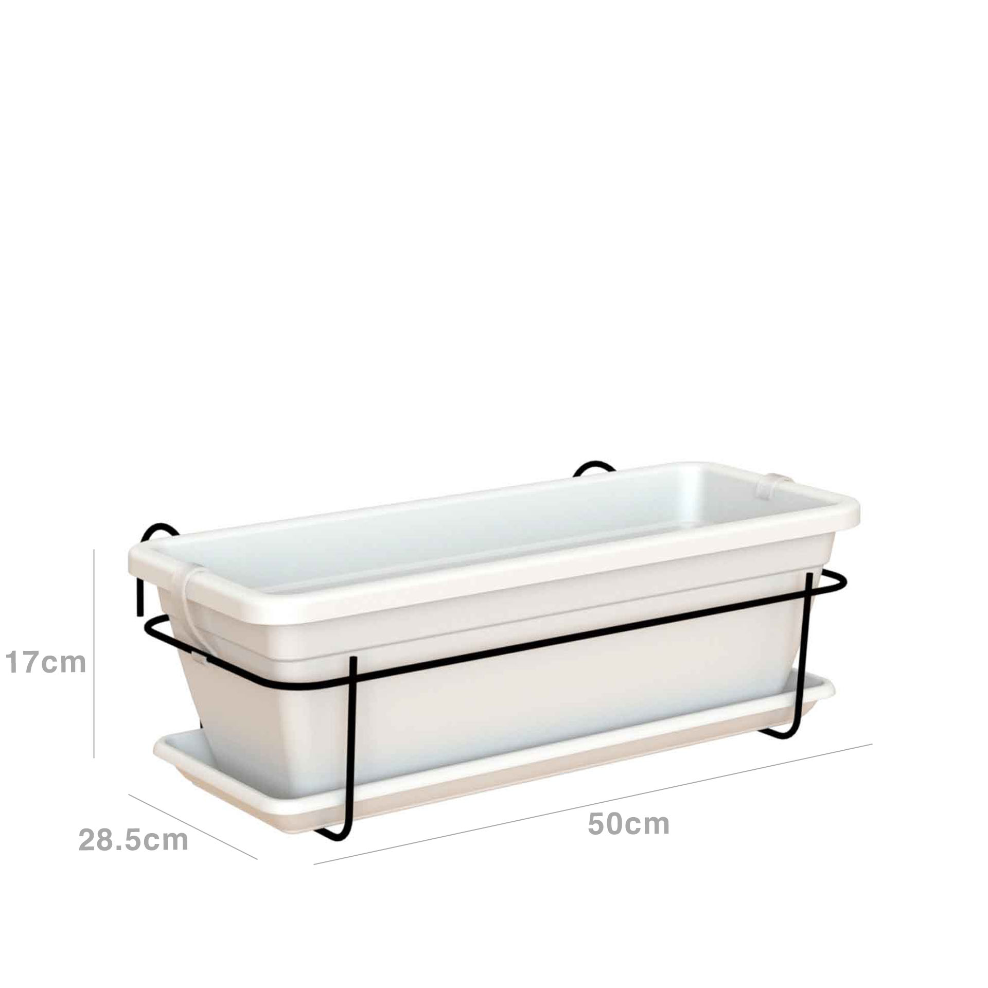 Floreira Venezia Prato + Suporte 50X29X17cm 10L Branco