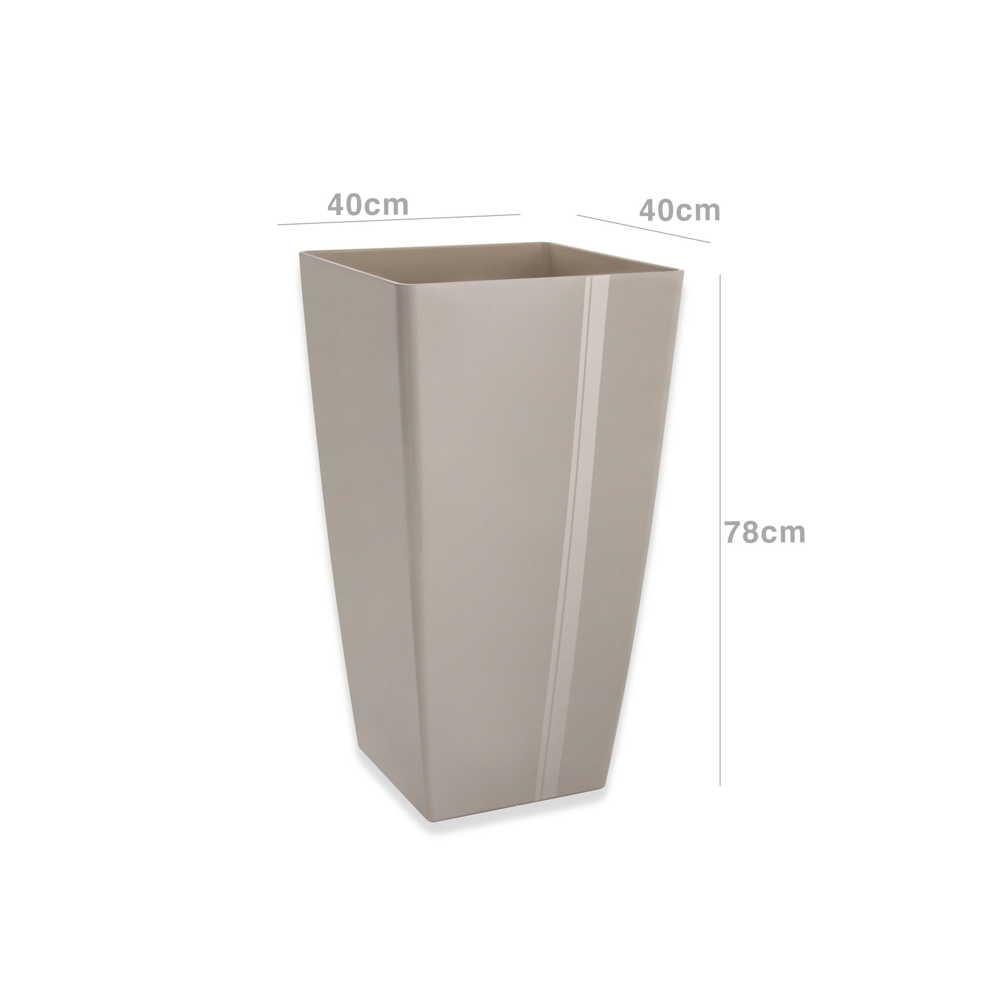 Vaso Pisa Sem Interior 40X40X78cm 90L Marfim