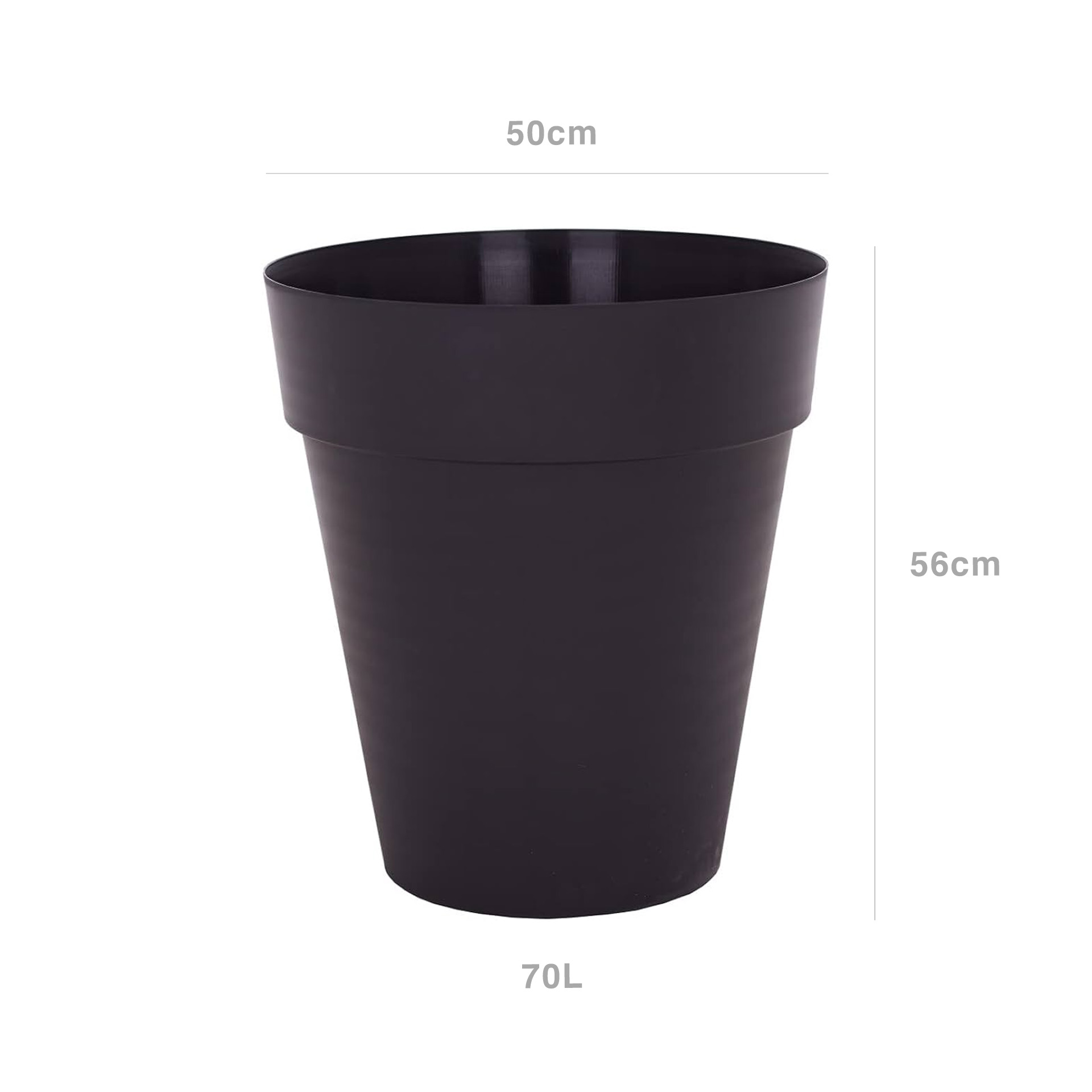Vaso Capri Alto Ø50X56cm 70L Antracite