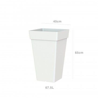 Vaso Capri Alto Quadrado 67.5L 40X40X65cm Branco Vaso Capri Alto Quadrado 67.5L 40X40X65cm Branco