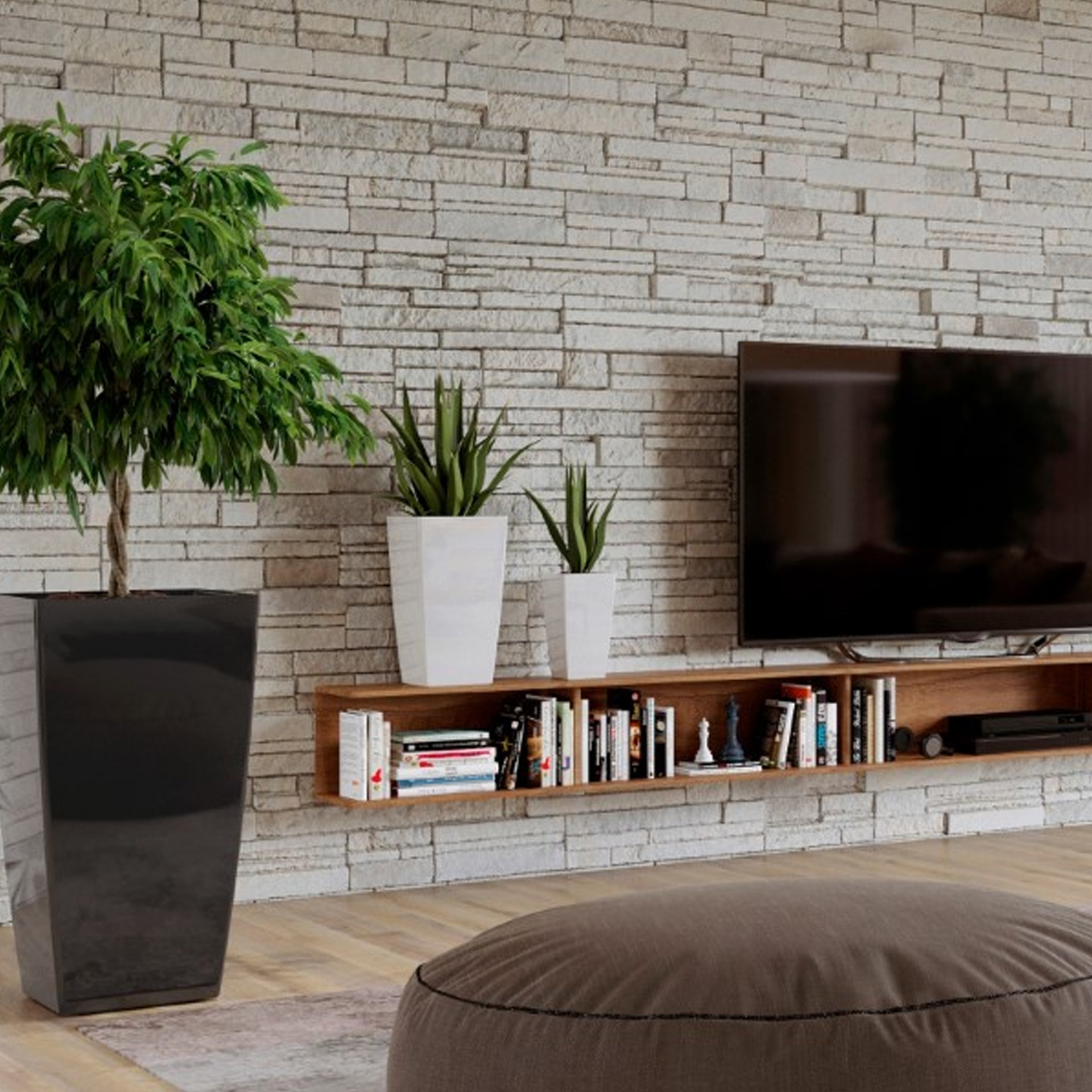 Vaso Pisa 33X33X61cm 45L Antracite