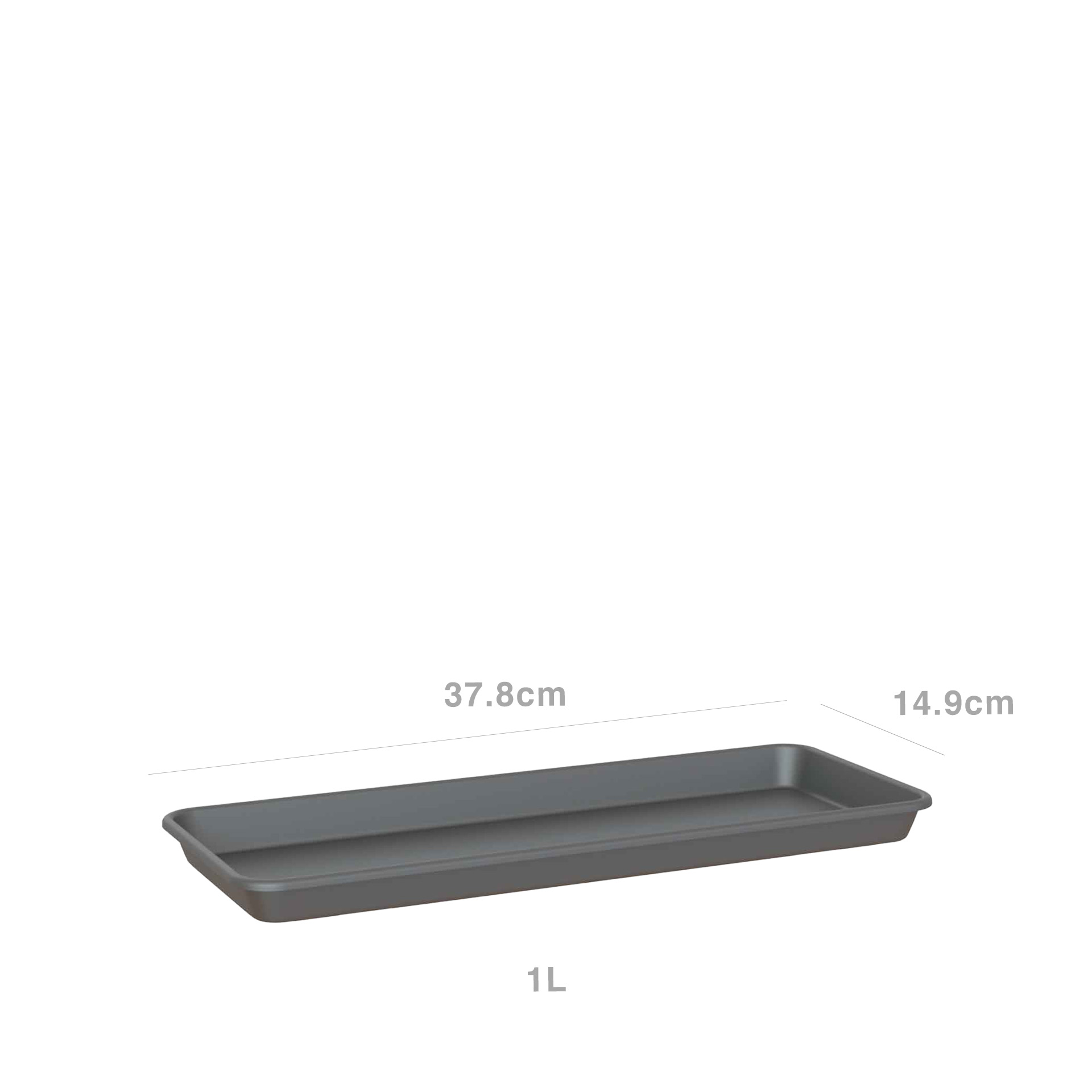 Prato Madagascar Retangular 37.8X14.9X2.6cm 1L Antracite