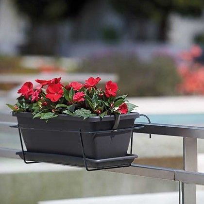 Floreira Venezia Prato + Suporte 50X29X17cm 10L Antracite
