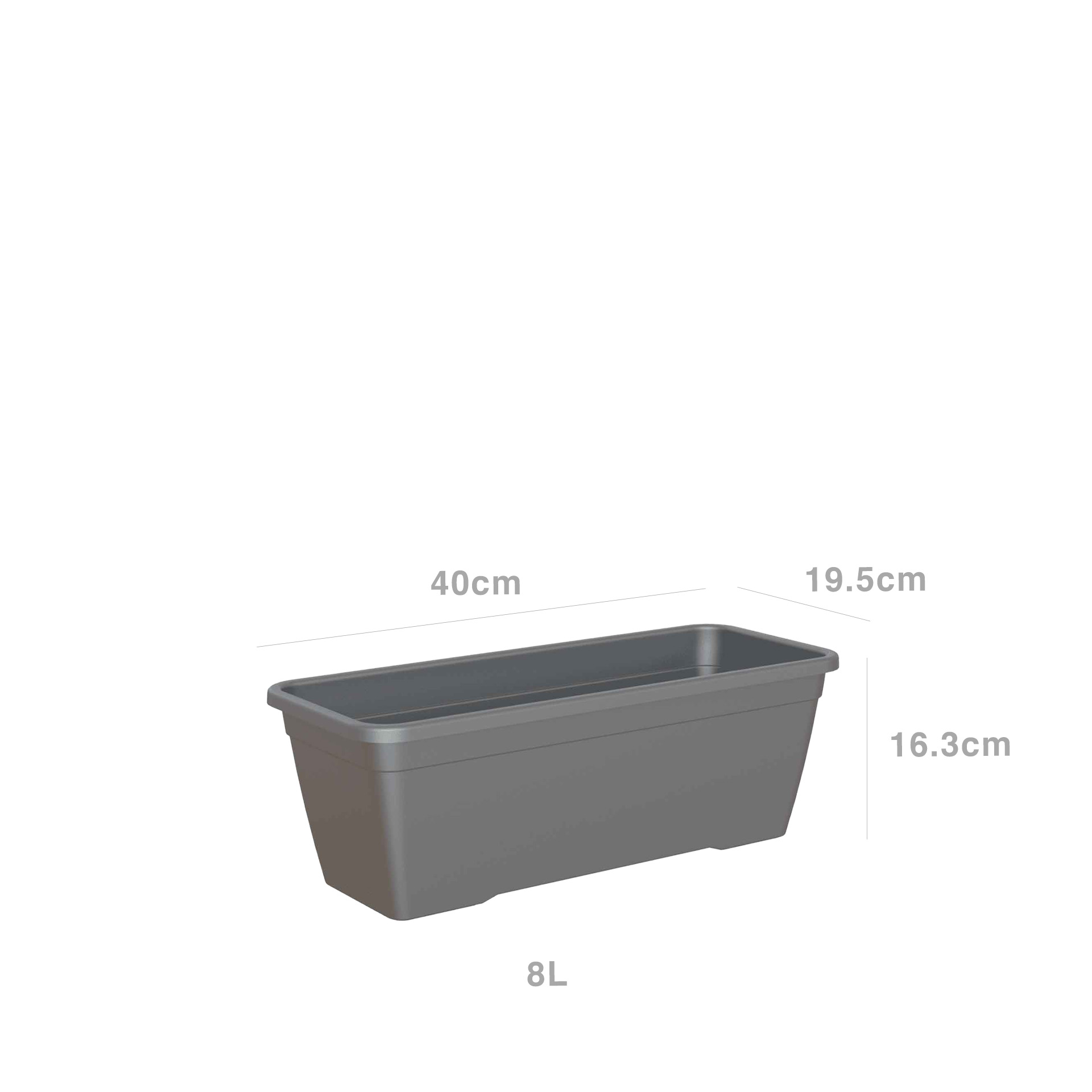 Floreira Venezia 40X19.5X16.3cm 8L Antracite