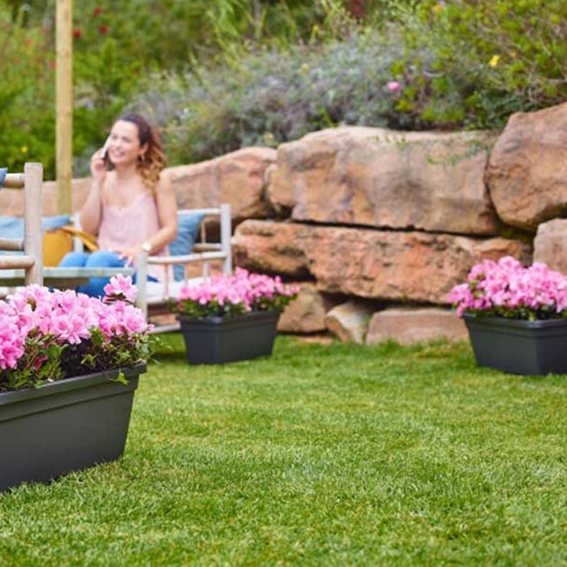 Floreira Venezia 40X19.5X16.3cm 8L Antracite