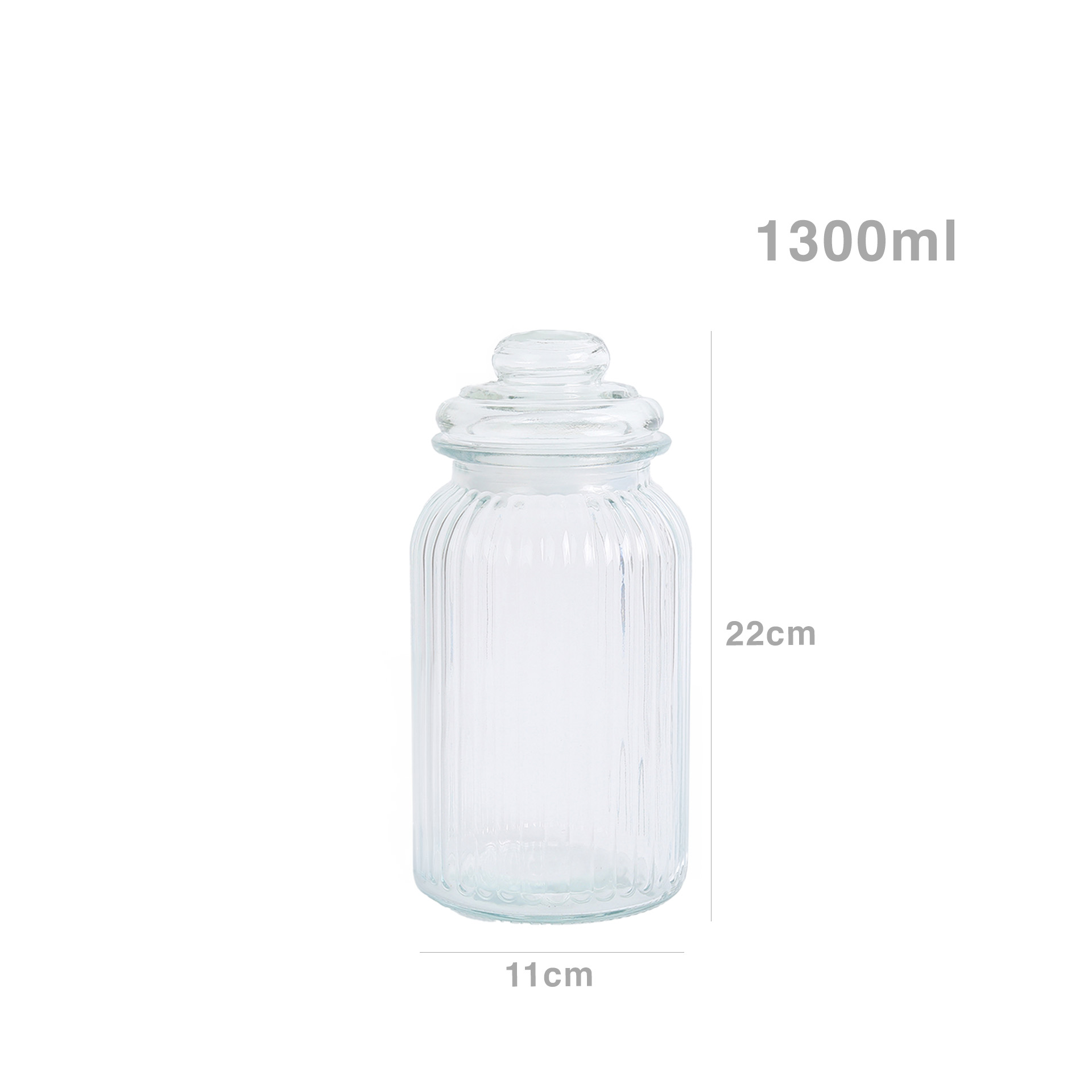 Frasco Hermético Vidro com Tampa 1300ml 11X22cm