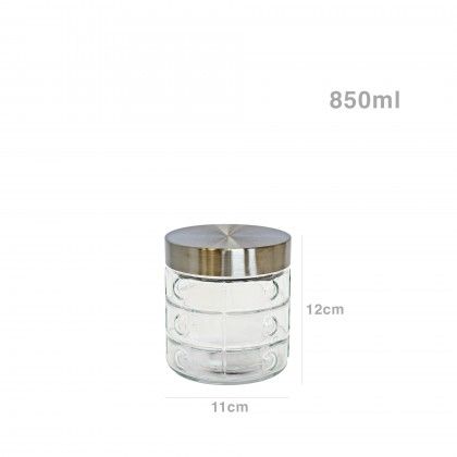 Frasco Hermtico Vidro Tampa Metal 850ml 11X12cm
