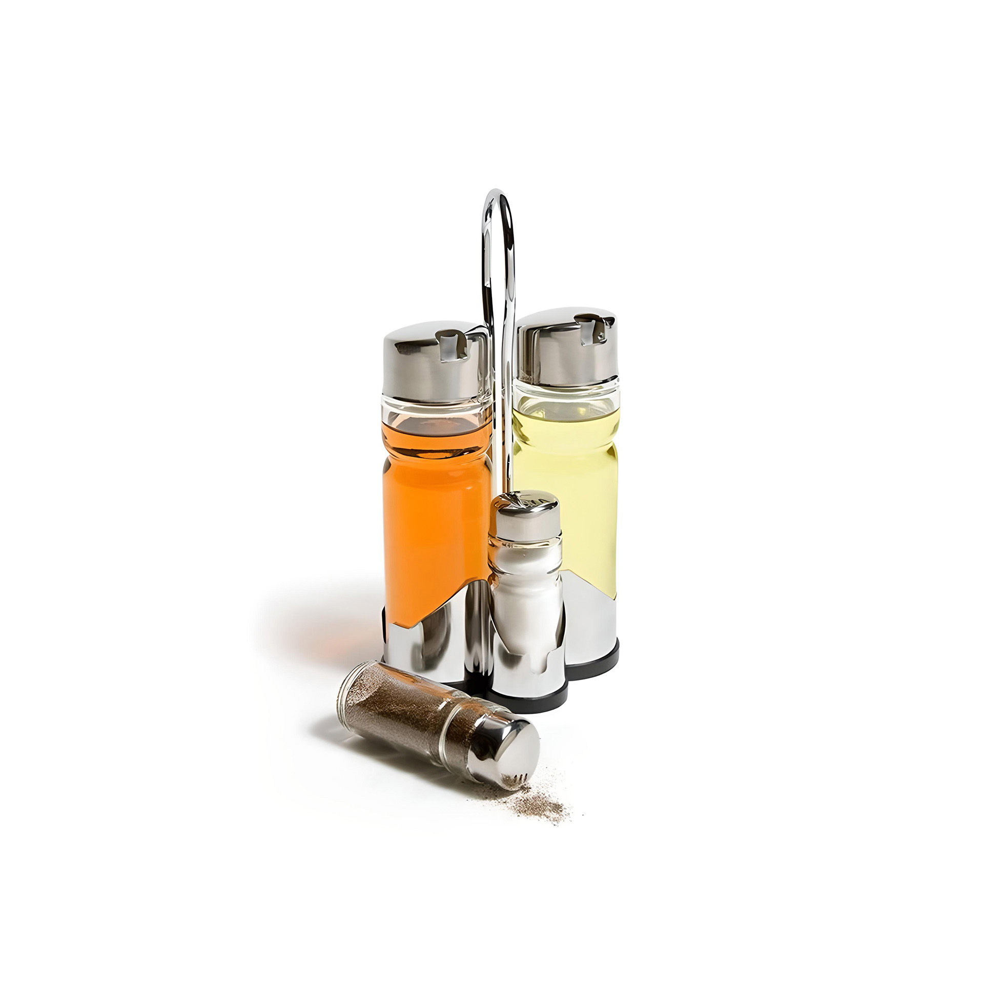 Galheteiro Inox 2X150ml + 2X33ml 4 Peças