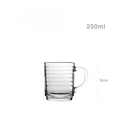 Caneca Vidro Redonda 250ml 7.2X9cm