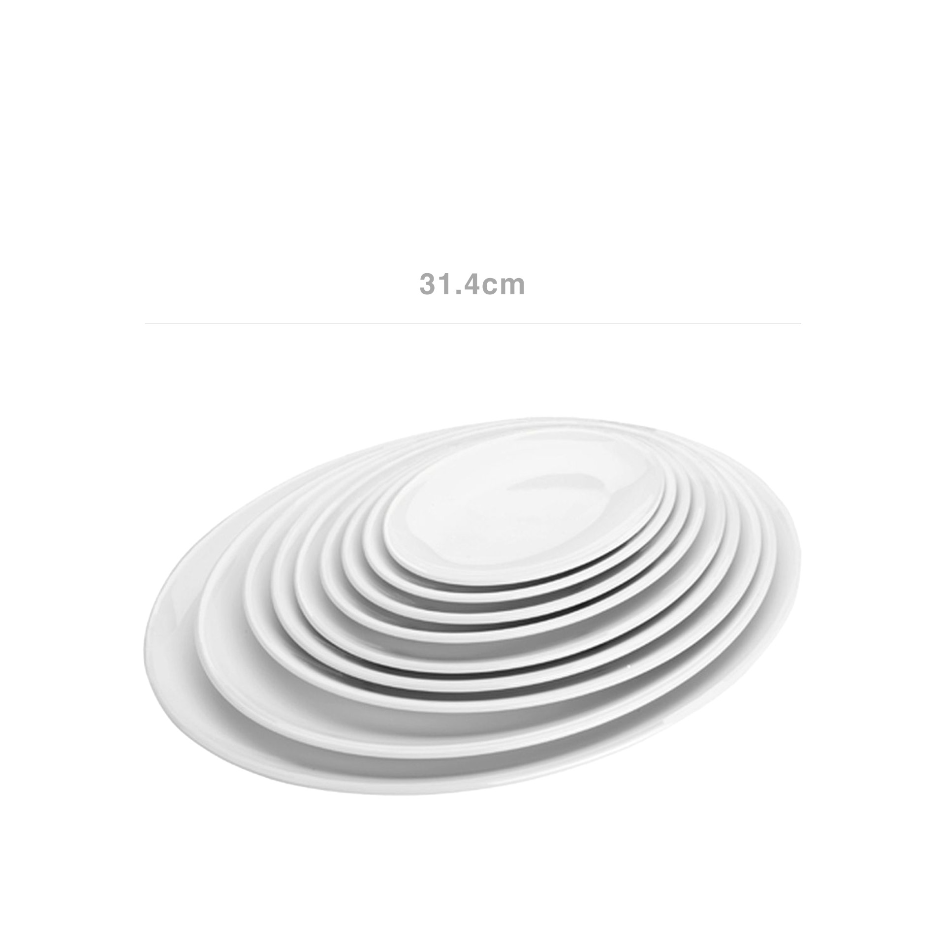 Bandeja Melamina Classic Oval Branca 31.4X23.4X2.5cm