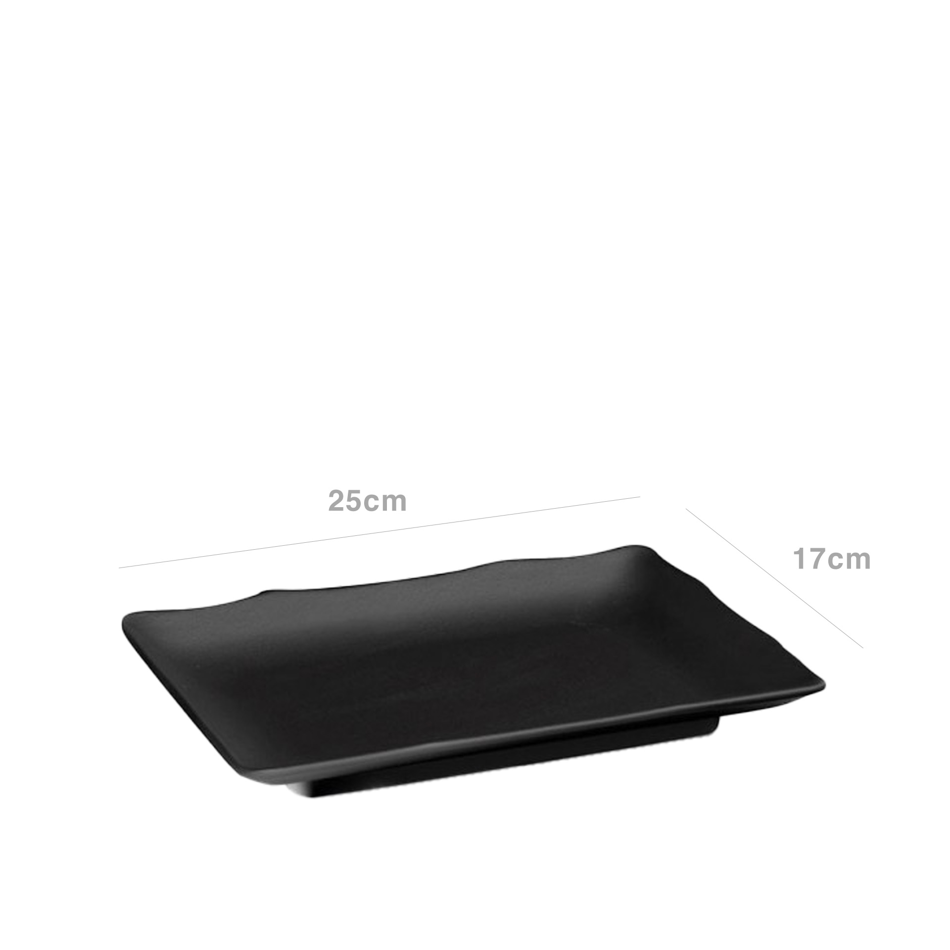 Travessa Melamina Retangular Preta 25X17.5X3cm