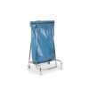 Suporte Saco Lixo Inox com Rodas e Traves Prateado 42X58X96cm