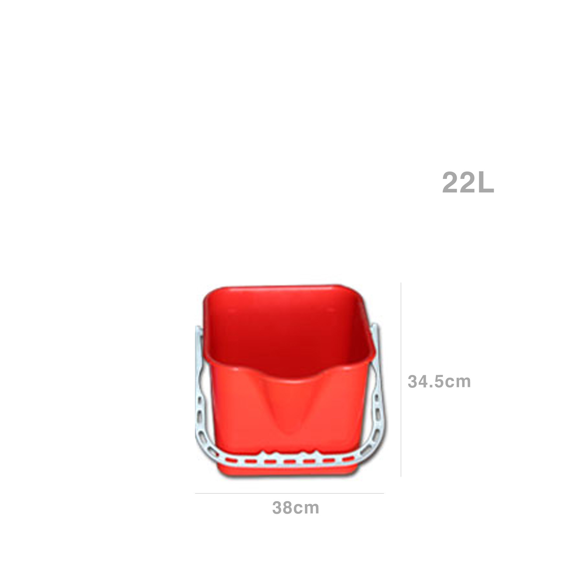 Balde Quadrado Vermelho 22L 38X34.5X34.5cm