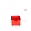 Balde Quadrado Vermelho 22L 38X34.5X34.5cm