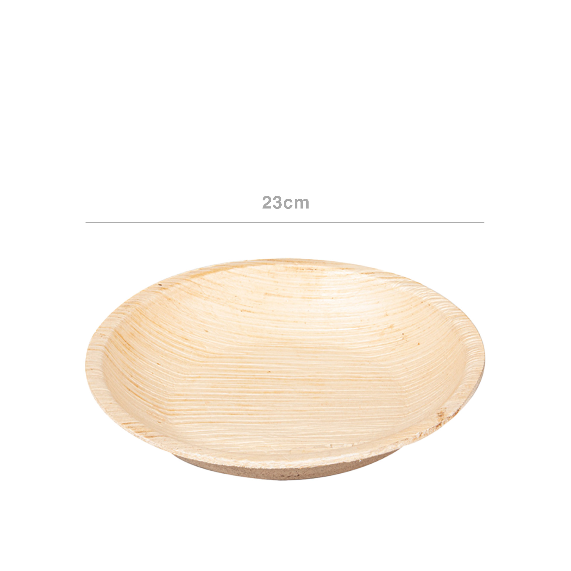 Prato Folha de Palmeira Redondo 23X2cm Pack 25