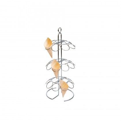 Suporte Metal Prateado 27 Cones 18X42.5cm