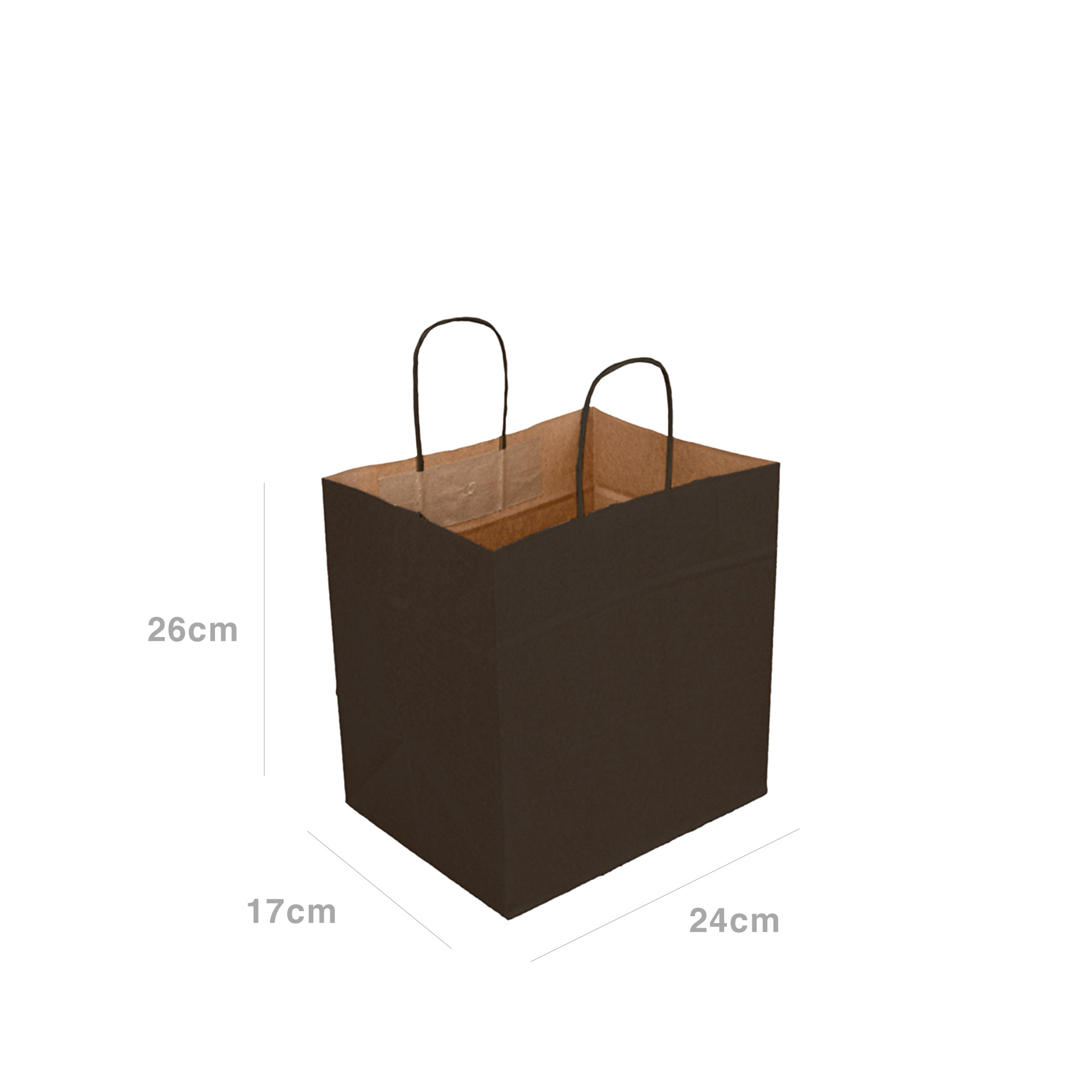 Saco com Asas Papel Catering Preto 26X17X24cm