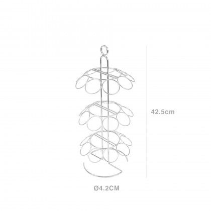 Suporte Metal Prateado 27 Cones 18X42.5cm