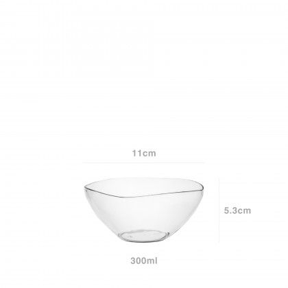 Saladeira Plstica Square Transparente 300ml 11X5.3cm