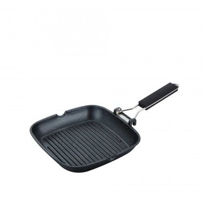 Grelhador Antiaderente com Pega Rebatvel Troia 24cm