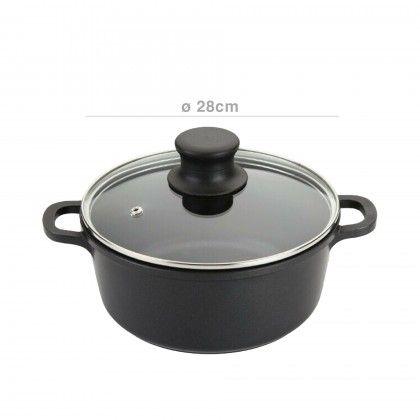 Ca�arola Antiaderente Troia Tampa Vidro 28cm