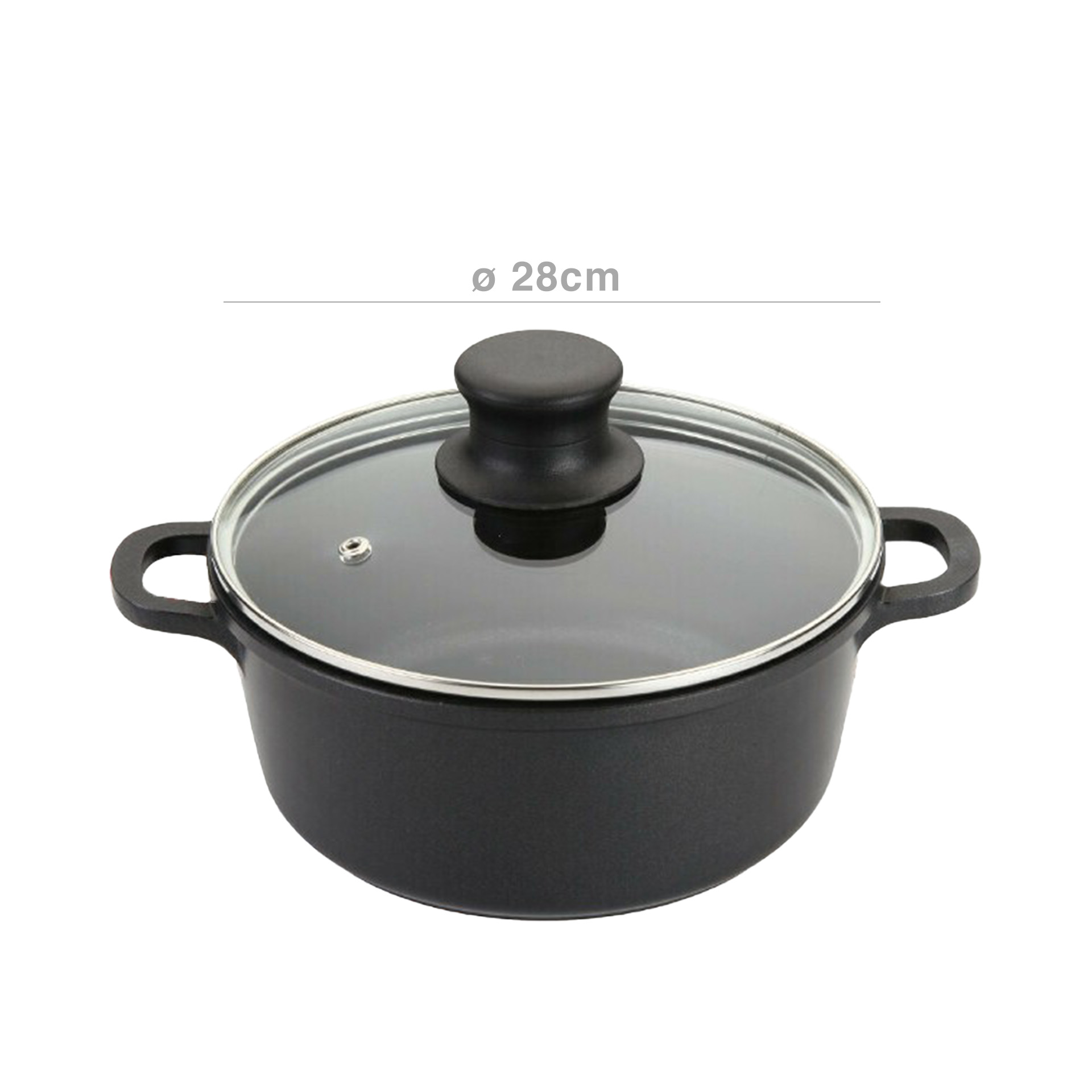 Caçarola Antiaderente Troia Tampa Vidro 28cm