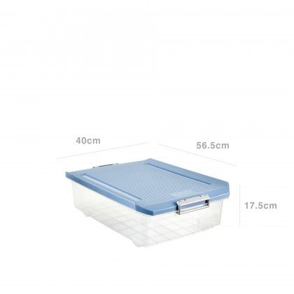 Caixa Arrumos Tampa Azul Mist 32L 40X56.5X17.5cm Caixa Arrumos Tampa Azul Mist 32L 40X56.5X17.5cm