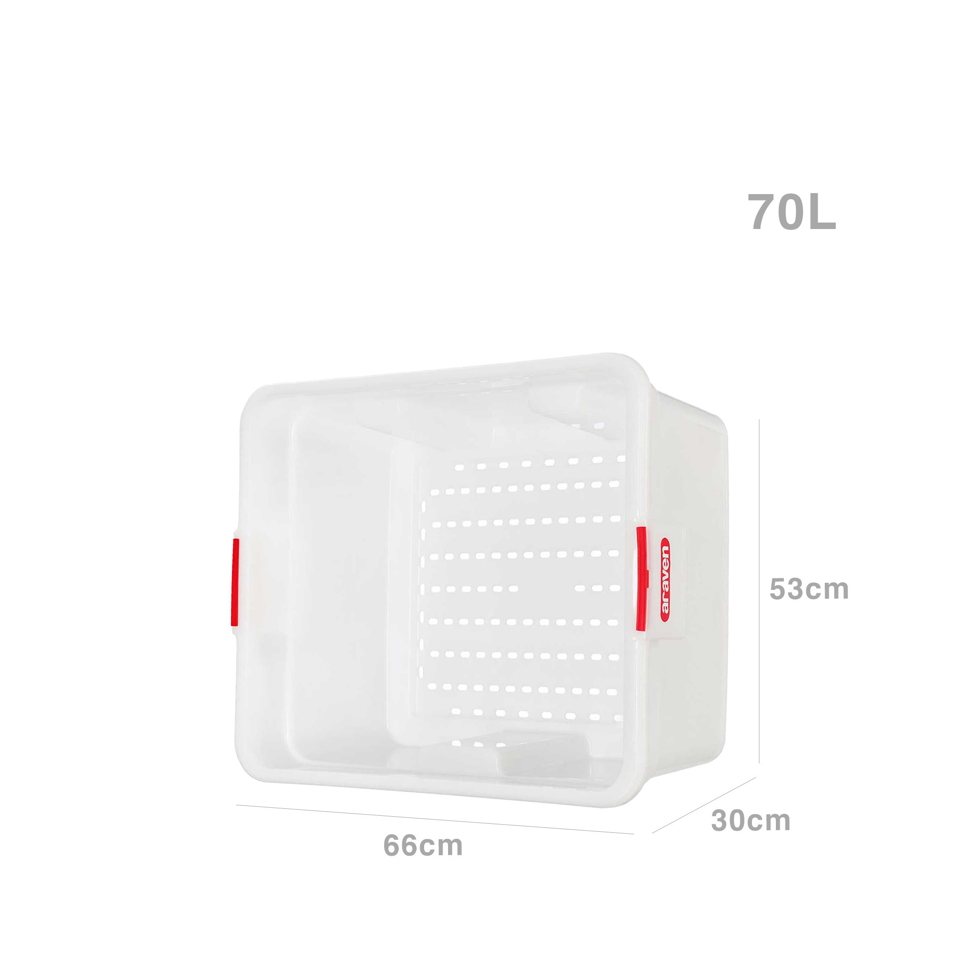 Caixa Contentor Hdpe Gn2/1 Perfurada 70l 66X53X30cm