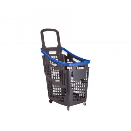 Cesto Compras com 4 Rodas Aro Azul 65l 39X54X87.5cm Cesto Compras com 4 Rodas Aro Azul 65l 39X54X87.5cm