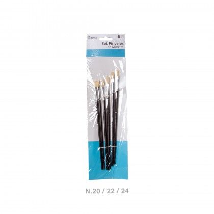 Pincel Madeira N.20 / 22 / 24 Pack 6 