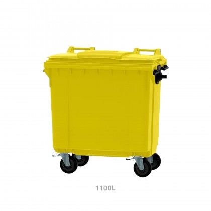 Contentor Lixo com Rodas 1100l Amarelo