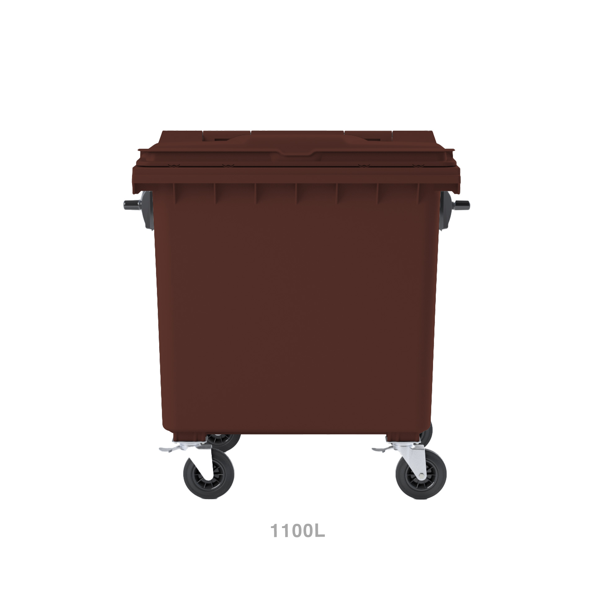 Contentor Carga Traseira 4 Rodas 1100l Castanho