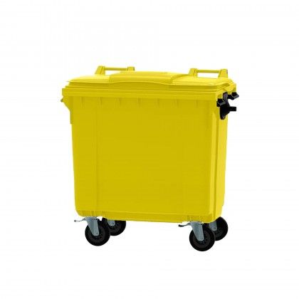 Contentor Lixo com Rodas 1100l Amarelo