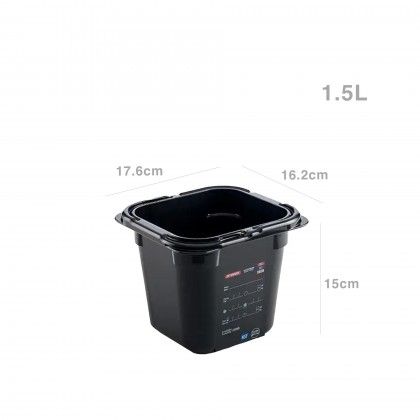 Caixa Abs GN 1/6 NSF Preto 2.15l 17.6X16.2X15cm