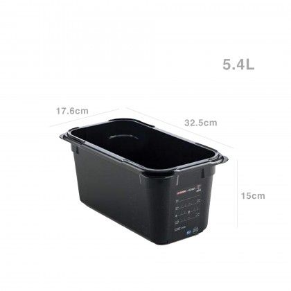 Caixa Abs GN 1/3 NSF Preto 5.4l 32.5X17.6X15cm Caixa Abs GN 1/3 NSF Preto 5.4l 32.5X17.6X15cm