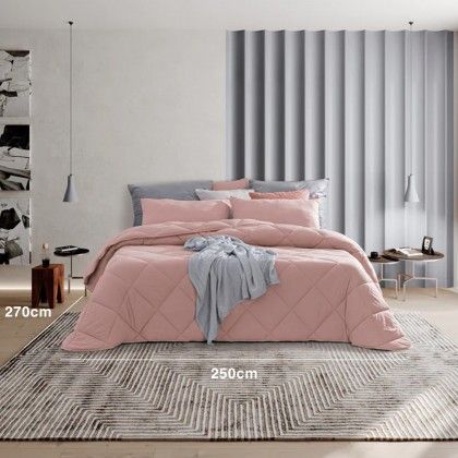 Comforter Yana + 2 Almofadas Rosa Escuro 250X270cm Comforter Yana + 2 Almofadas Rosa Escuro 250X270cm