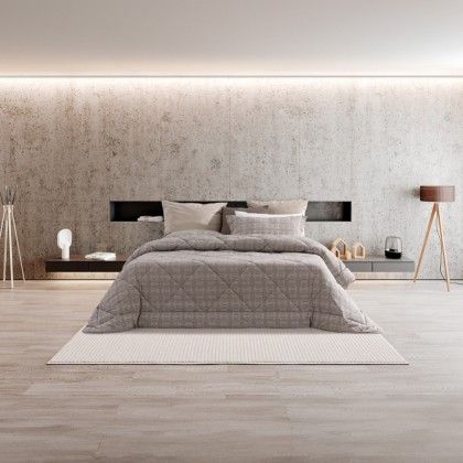 Comforter Luke + 2 Almofadas Castanho 250X270cm Comforter Luke + 2 Almofadas Castanho 250X270cm