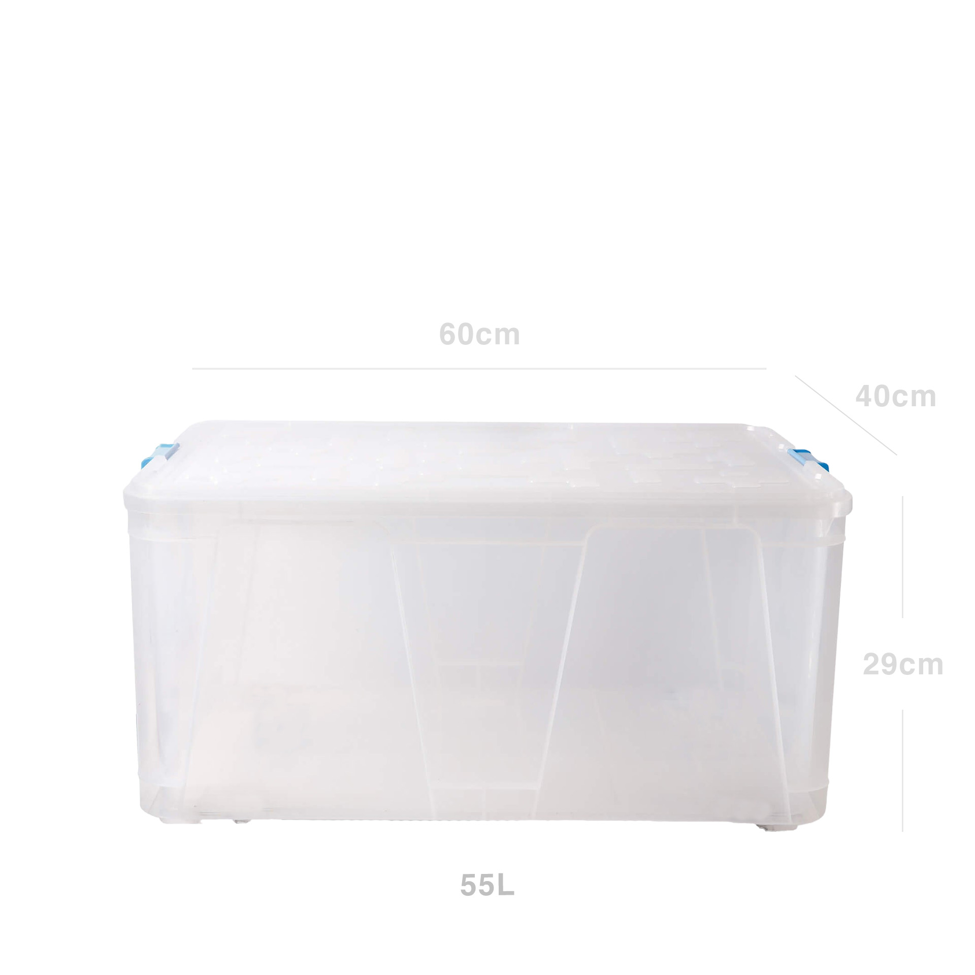 Caixa Arrumos Plástica Retangular Azul 55l 60X40X29cm