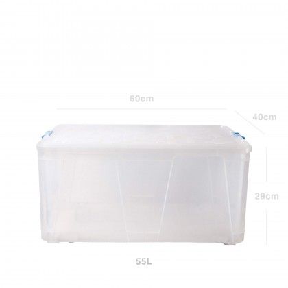 Caixa Arrumos Pl�stica Retangular Azul 55l 60X40X29cm