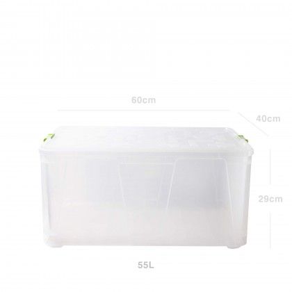 Caixa Arrumos Plstica Retangular Verde 55l 60X40X29cm