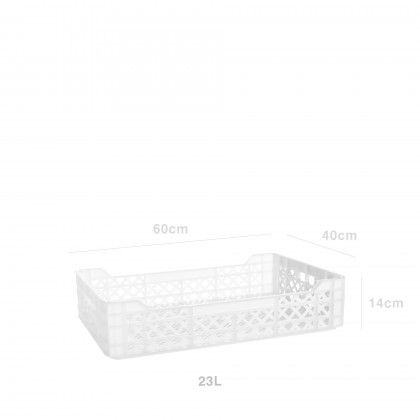 Caixa Contentora Perfurada Branco 23L 60X40X14cm