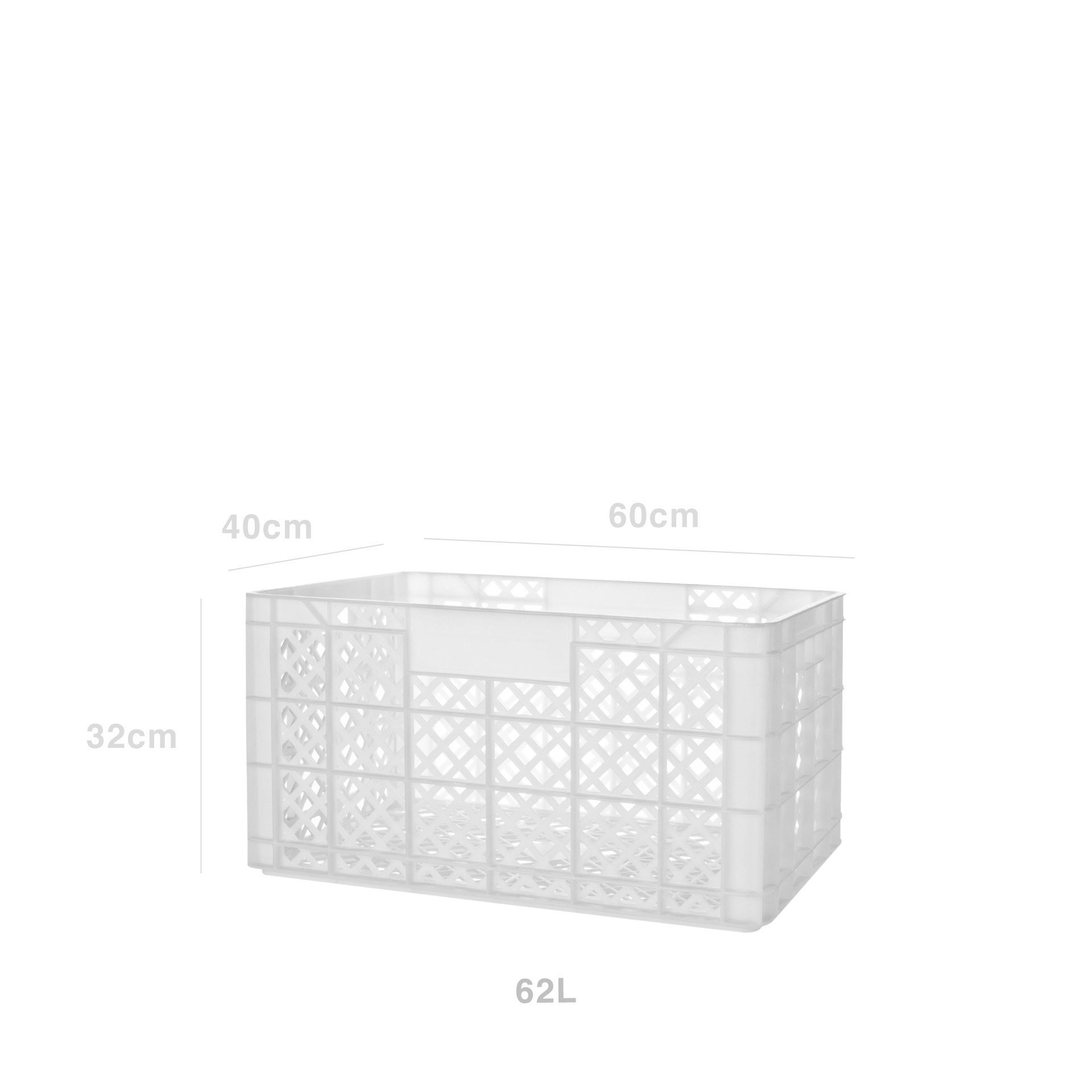 Caixa Contentora Perfurada Branco 62l 60X40X32cm