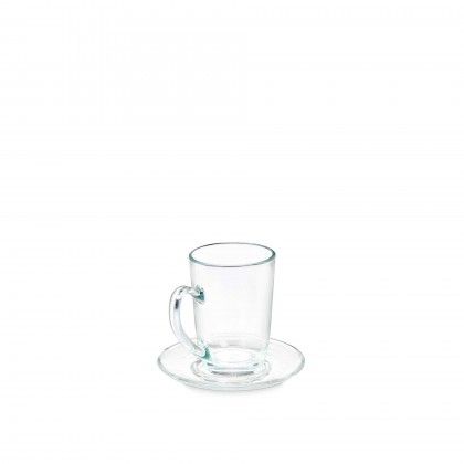 Chvena Caf Vidro com Prato 200ml Pack 6