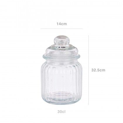 Frasco Vidro Riscas 300ml 8X32.5X14cm Pack 4