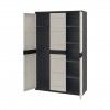 Armrio Plstico Titanium 3 Portas Retangular Preto / Bege 105X44X176cm