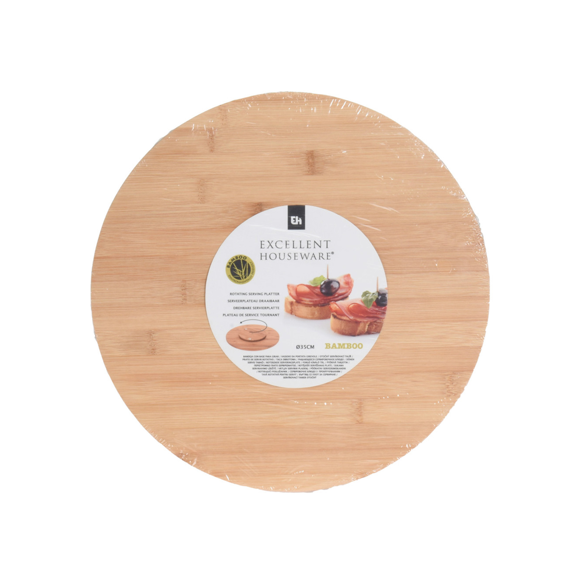 Tábua Servir Giratória Bambu 35X3cm